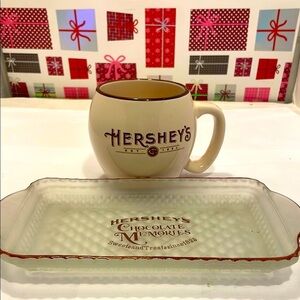 Hershey's Cream Mug with Glass Tray